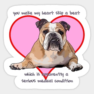 Bulldog Valentine Sticker